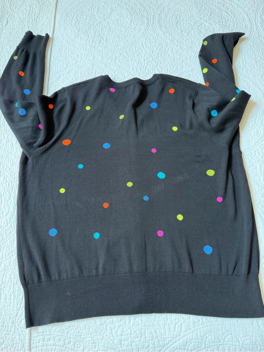 Foxcroft Rainbow Polka Dot cardigan 100% cotton - Picture 4 of 8